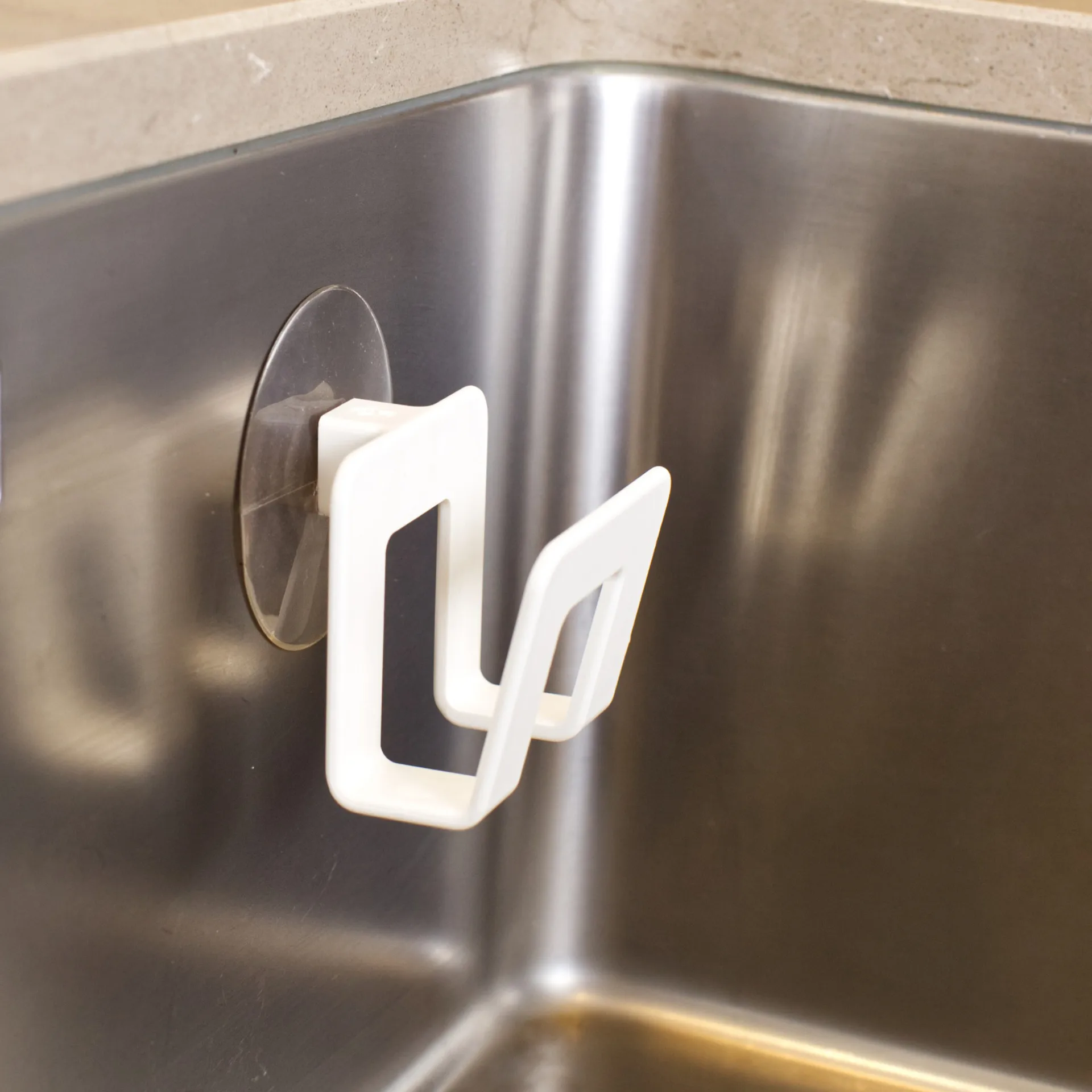 Bosign holder for dish sponge with suction cup, White Bosign