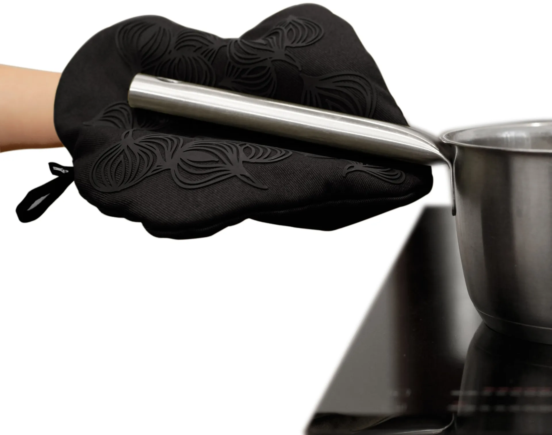 Bosign non-slip potholder with pocket, Black Bosign