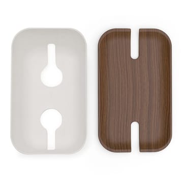 Cable organiser M - dark brown wooden print - Bosign