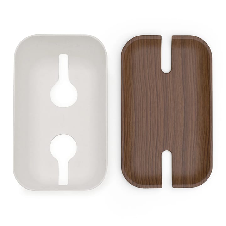 Cable organiser M, dark brown wooden print Bosign