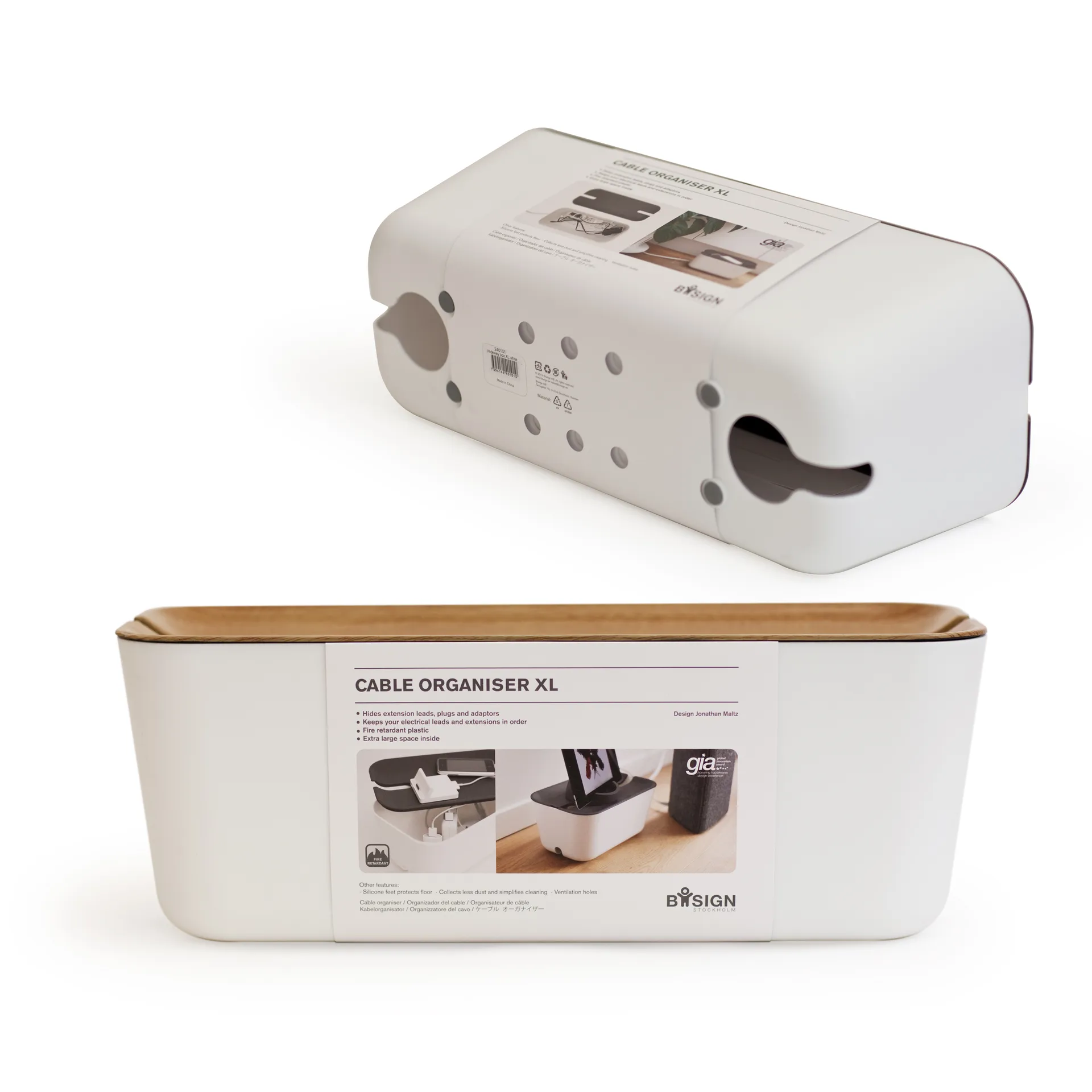 Cable Organiser XL, wood print Bosign