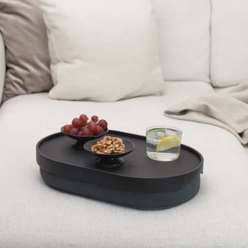 CurveLine™ anti-slip knee tray 39x26 cm - Black willow-grey - Bosign