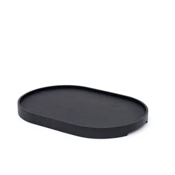 CurveLine™ Serving Tray anti-slip 39x26 cm - Black willow wood - Bosign