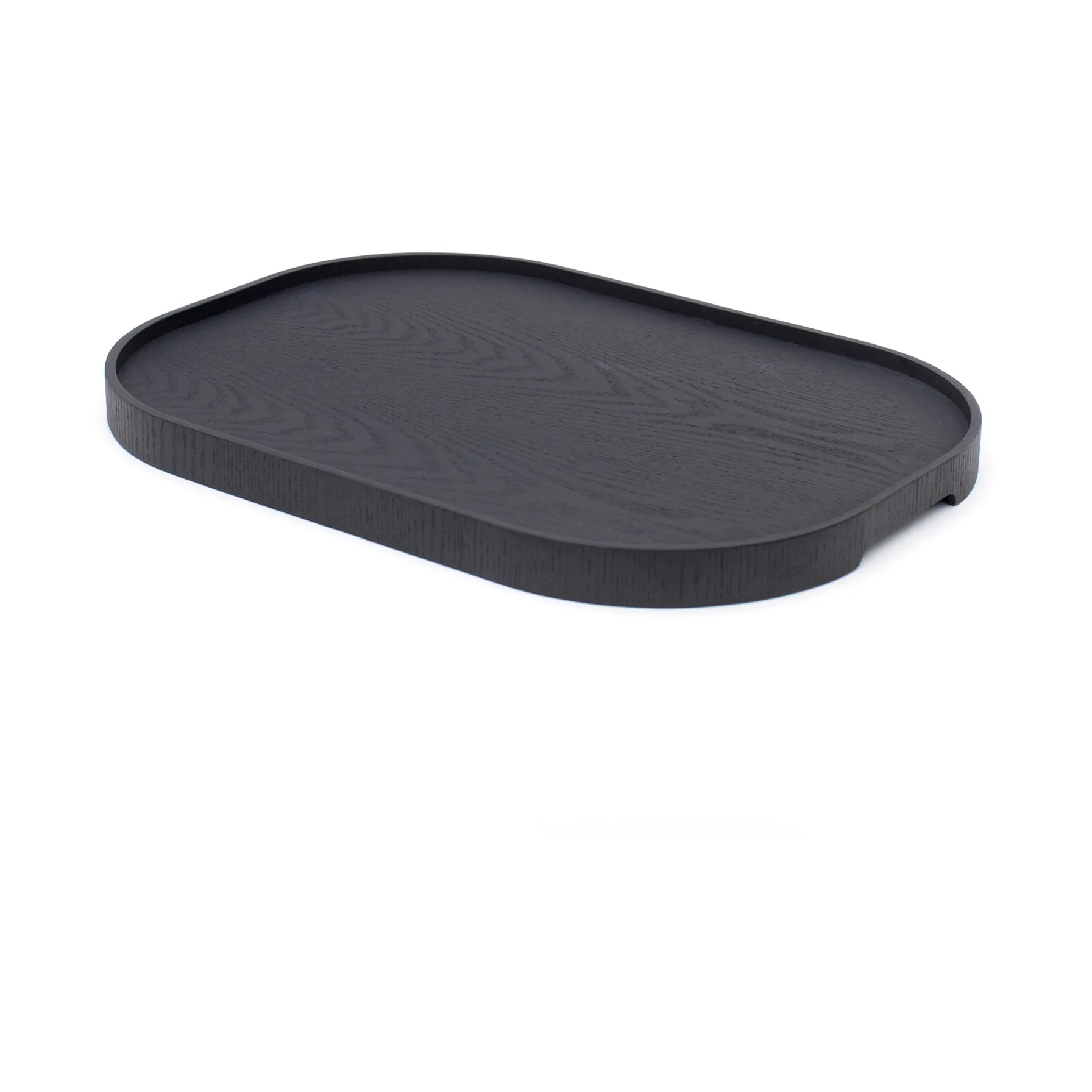 CurveLine™ Serving Tray anti-slip 47x34 cm, Black willow wood Bosign