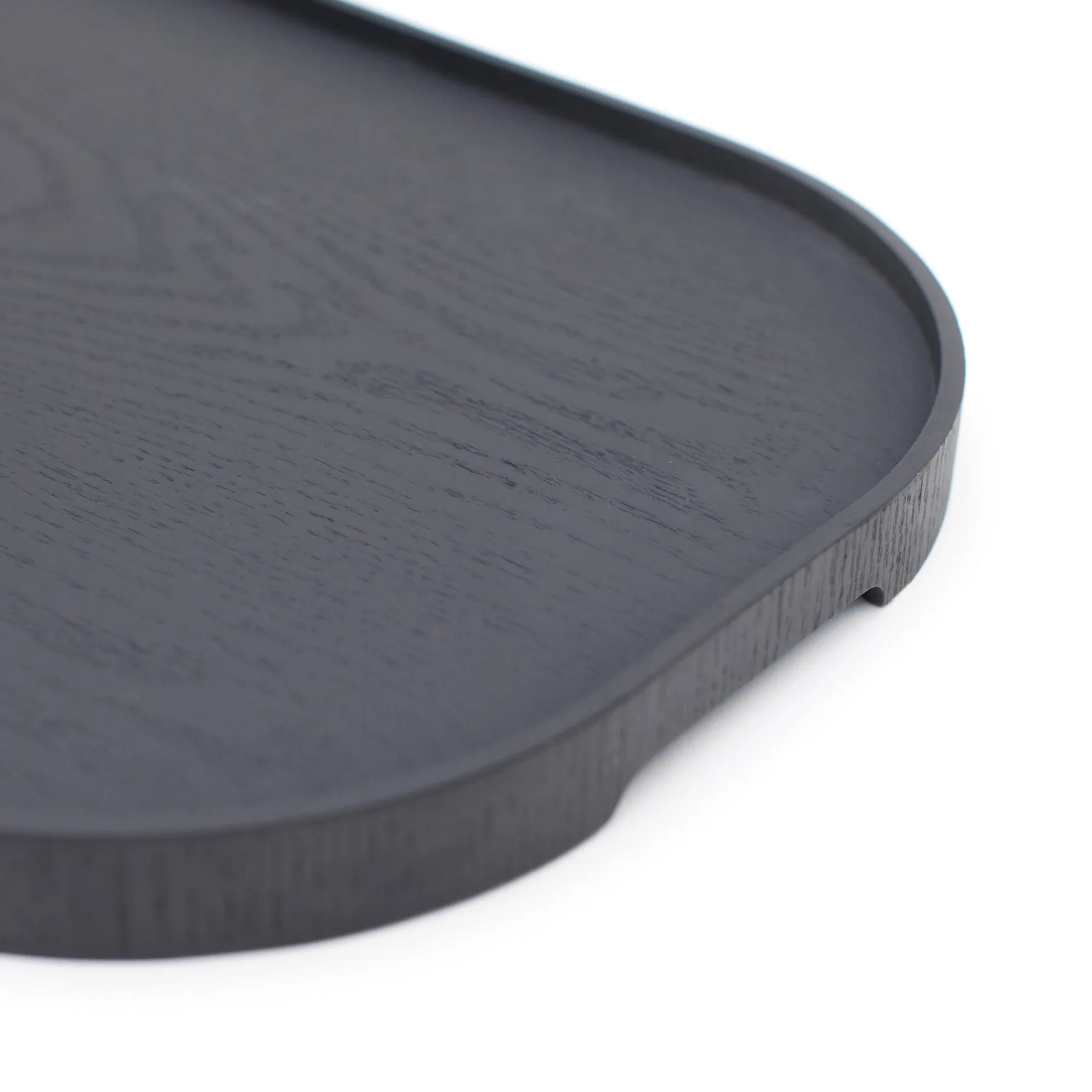 CurveLine™ Serving Tray anti-slip 47x34 cm, Black willow wood Bosign