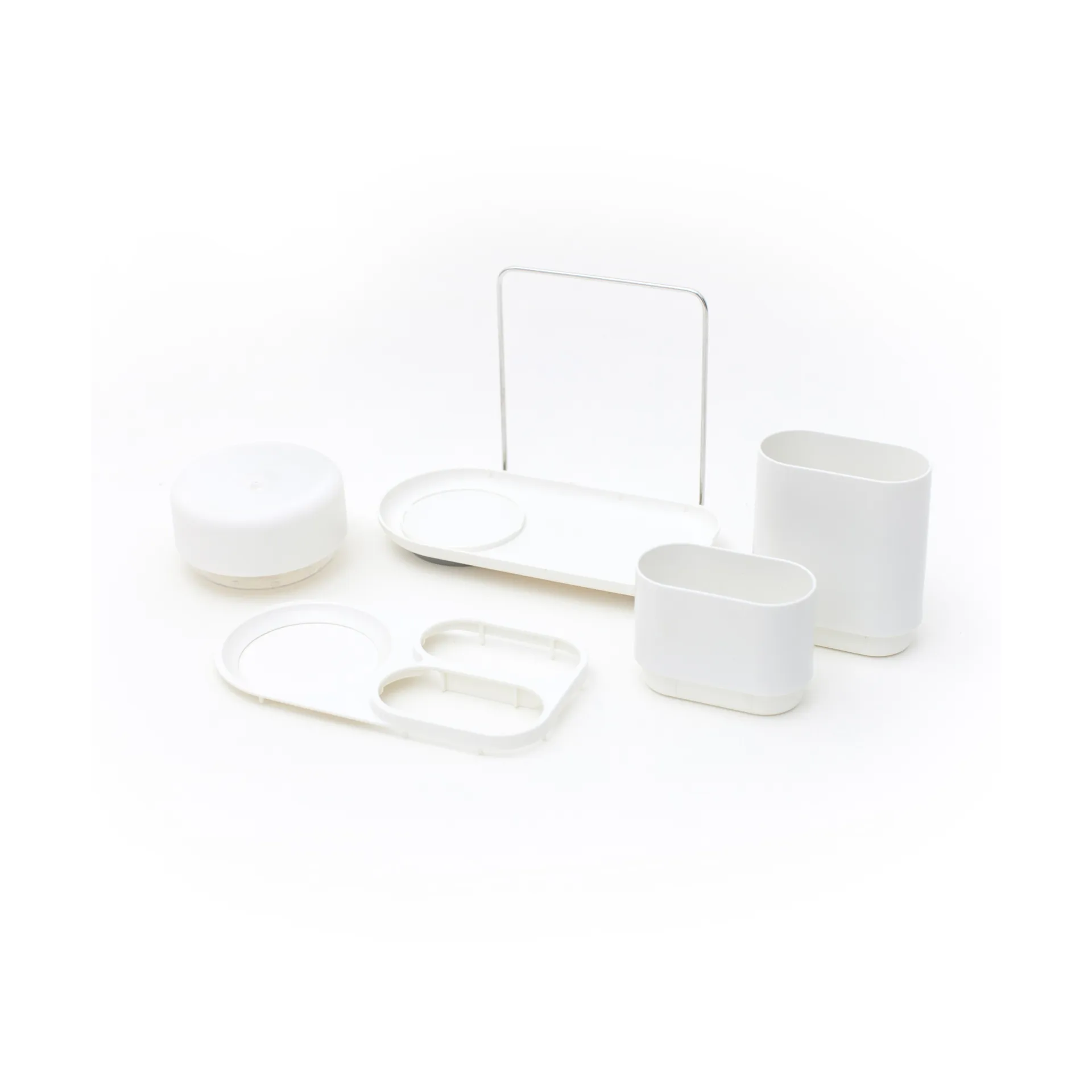 Do-Dish Caddy PLUS dish soap pump with storage, White Bosign