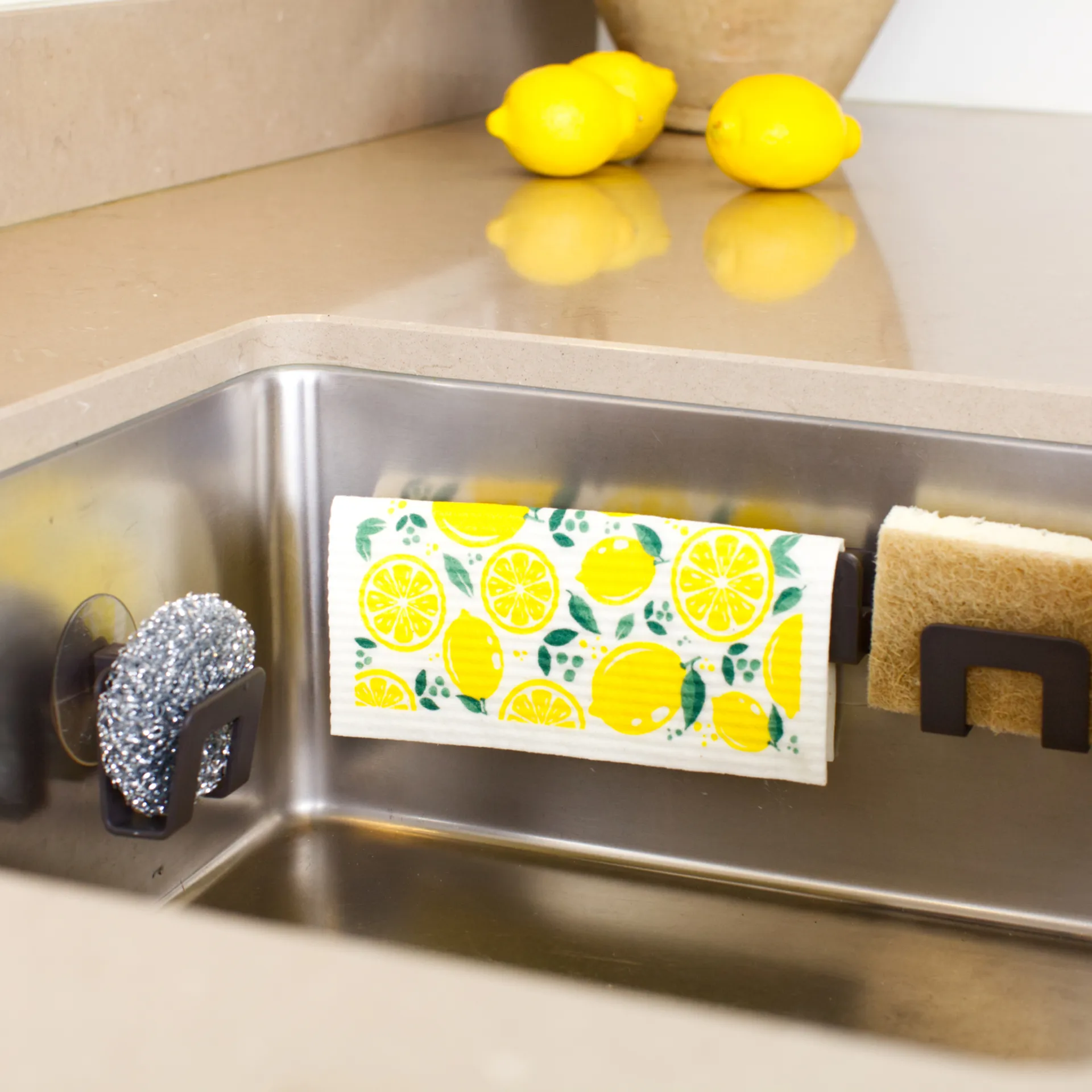 Holder for dishcloth and dish sponge suction cup, Graphite grey Bosign