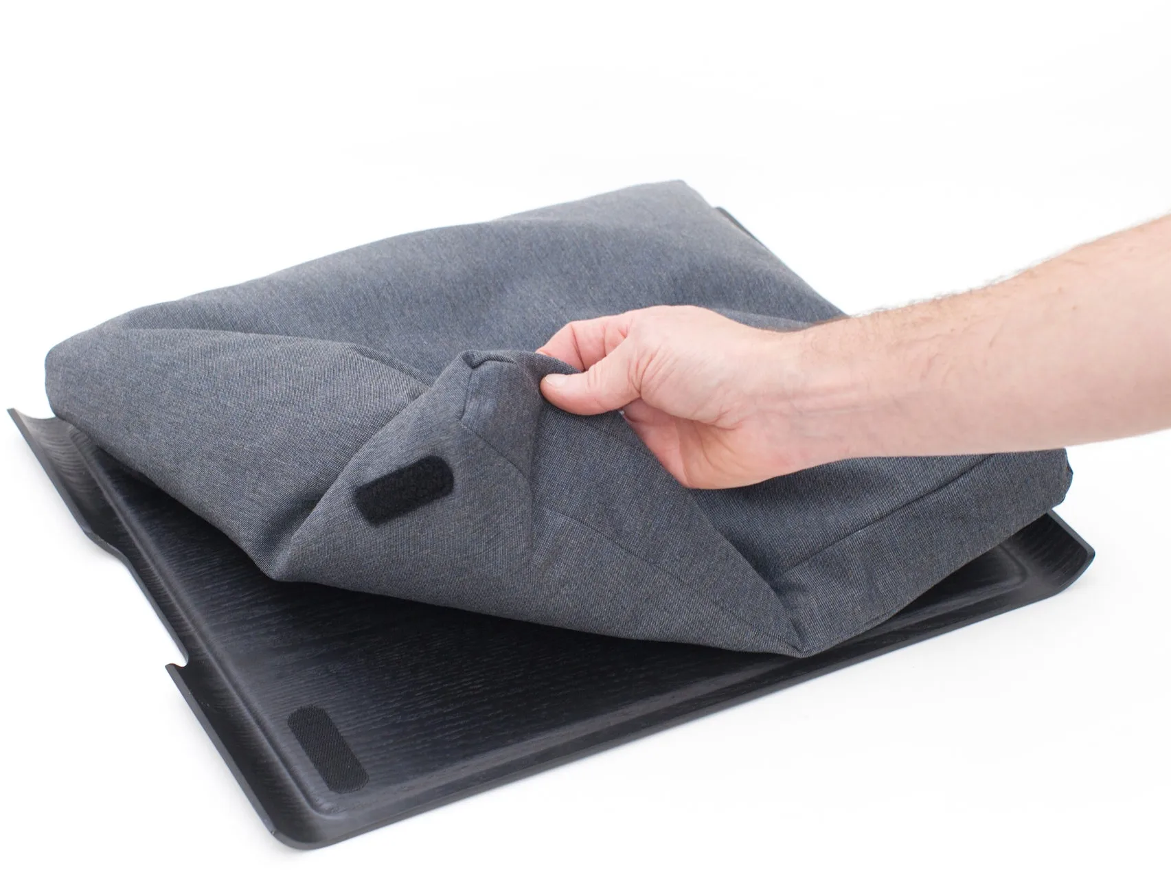 Laptray anti-slip 46x38 cm, Black willow-grey Bosign