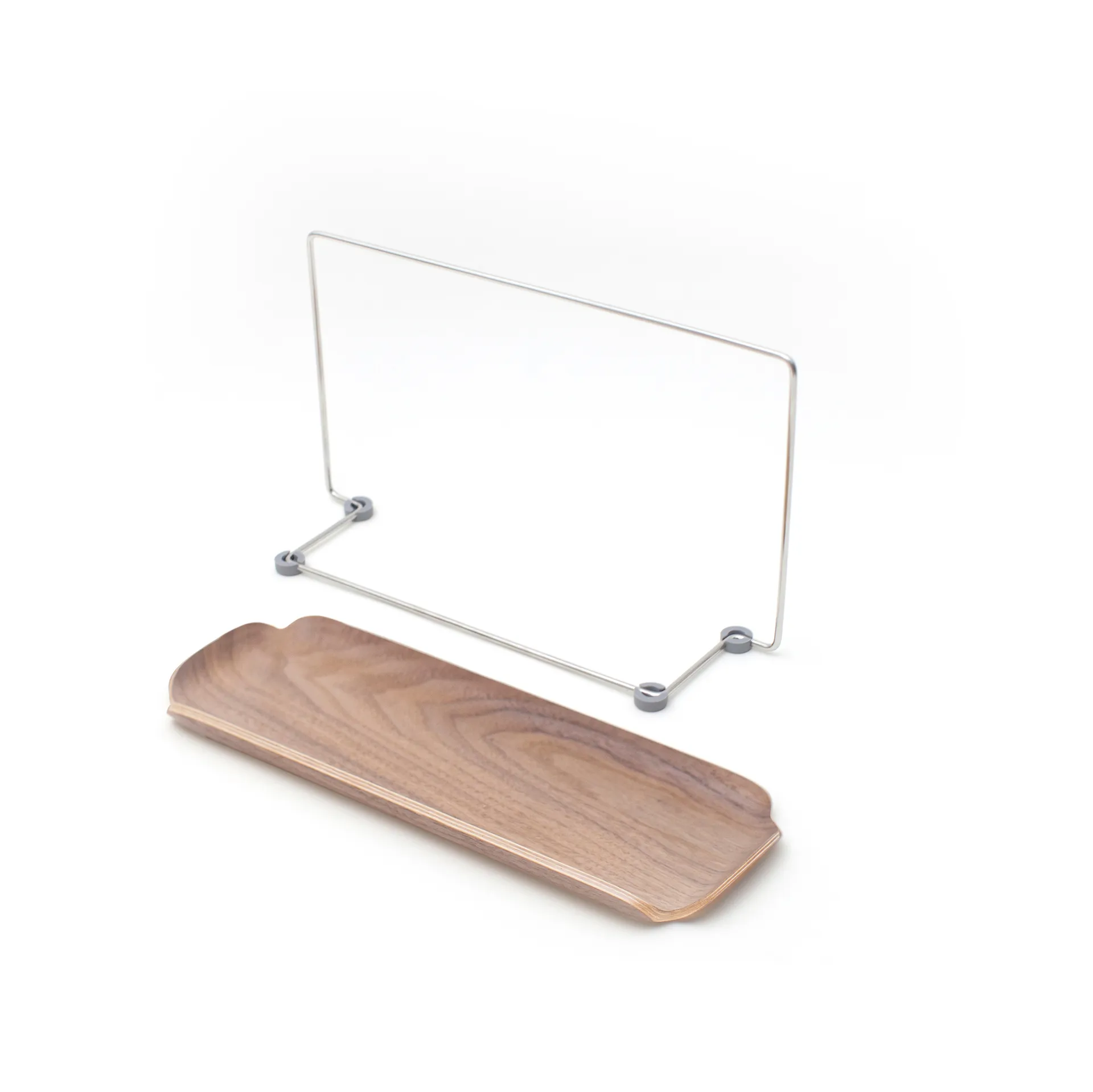 LEAF dish rack with dishcloth holder, Walnut-stainless steel Bosign