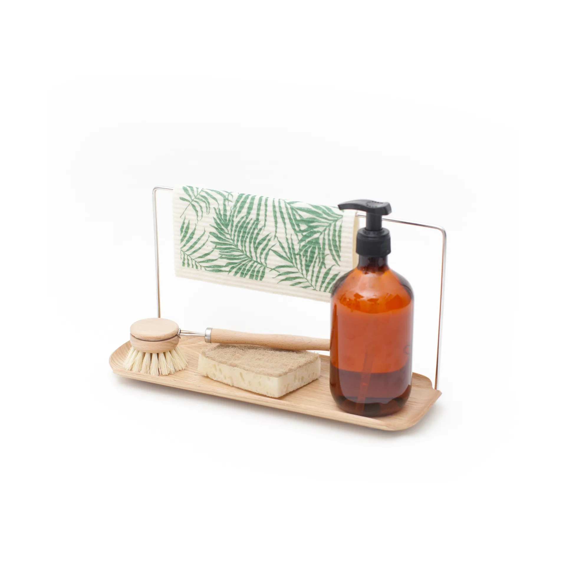 LEAF dish rack with dishcloth holder, Willow-stainless steel Bosign