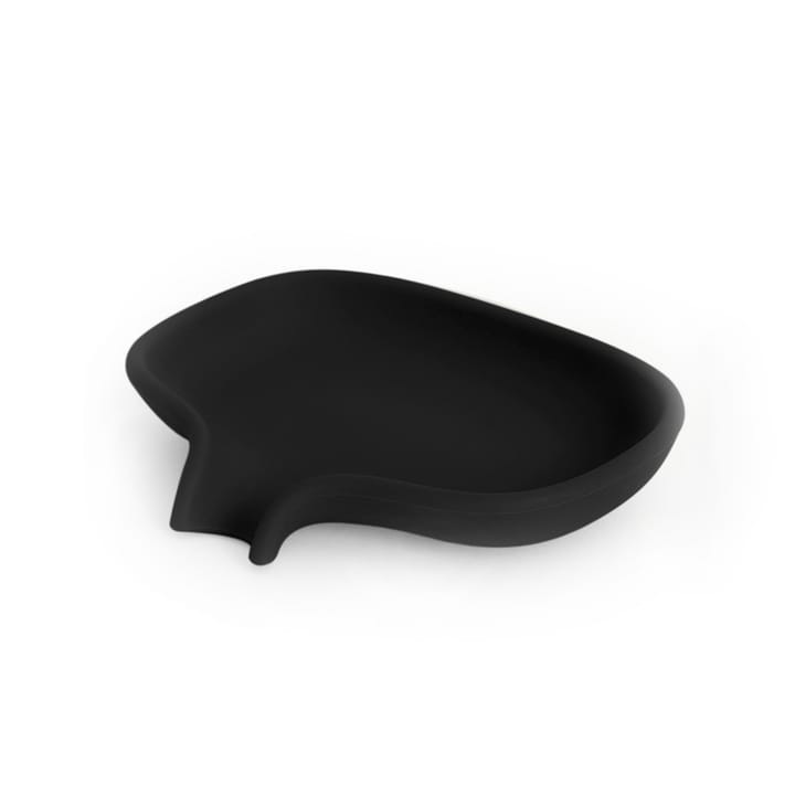 Soap dish with drainage spout silicone - black - Bosign