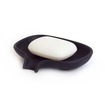 Soap dish with drainage spout silicone - black - Bosign