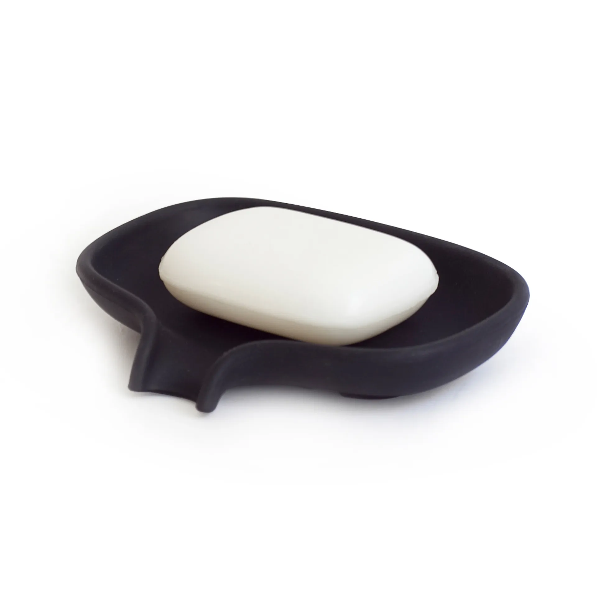 Soap dish with drainage spout silicone, black Bosign