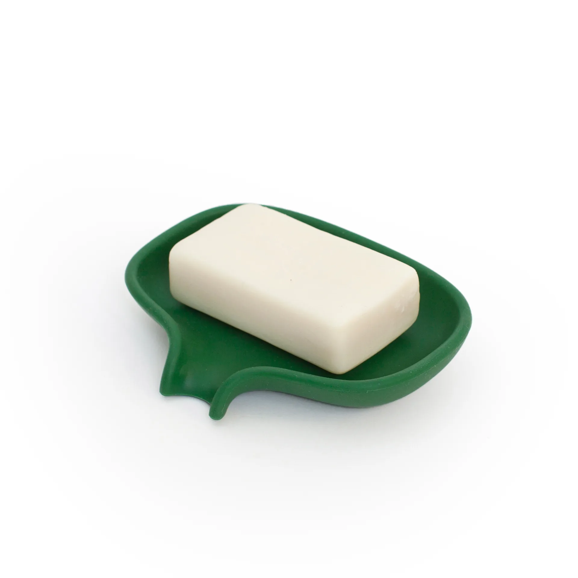Soap dish with drainage spout silicone, Dark green Bosign