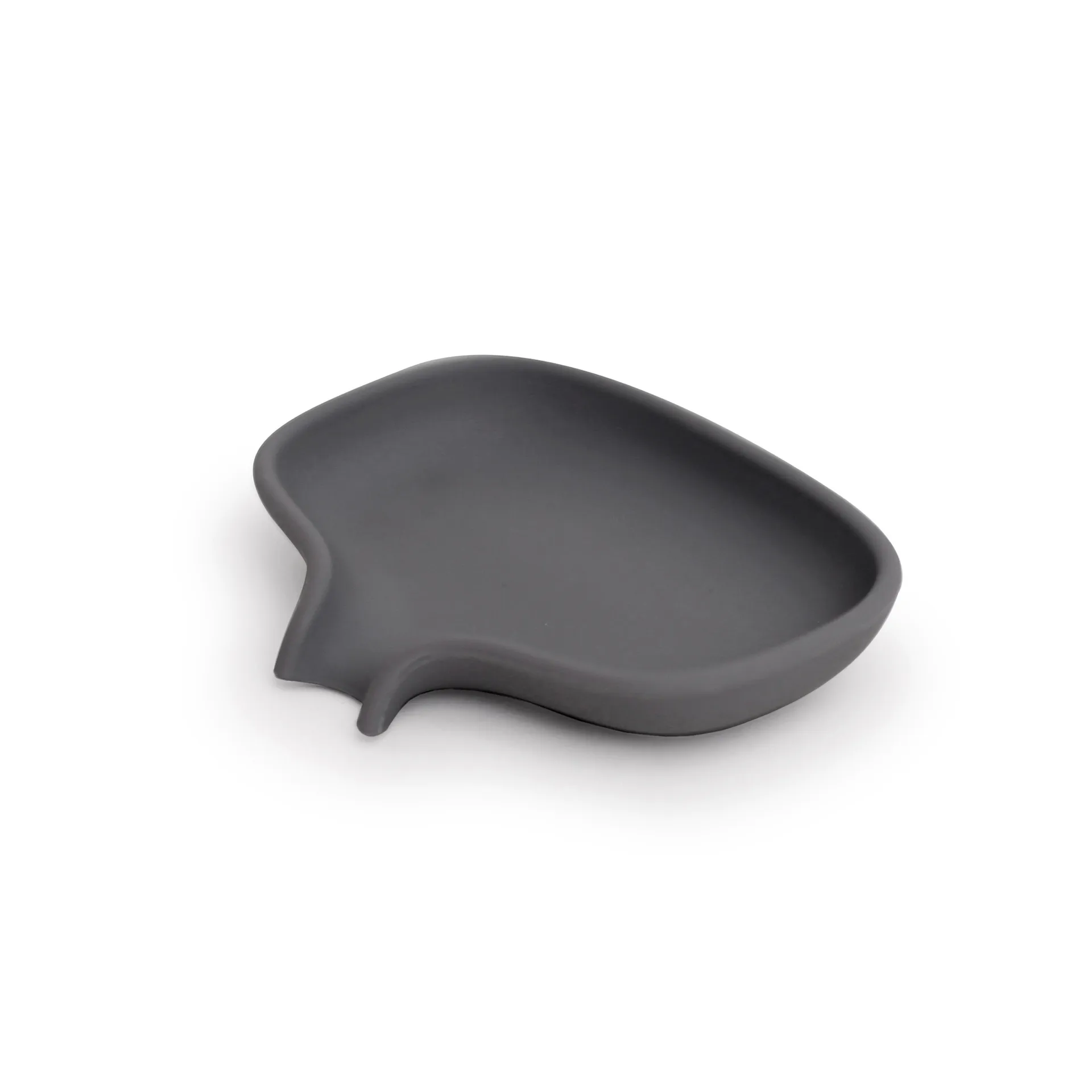 Soap dish with drainage spout silicone, Grafite grey Bosign