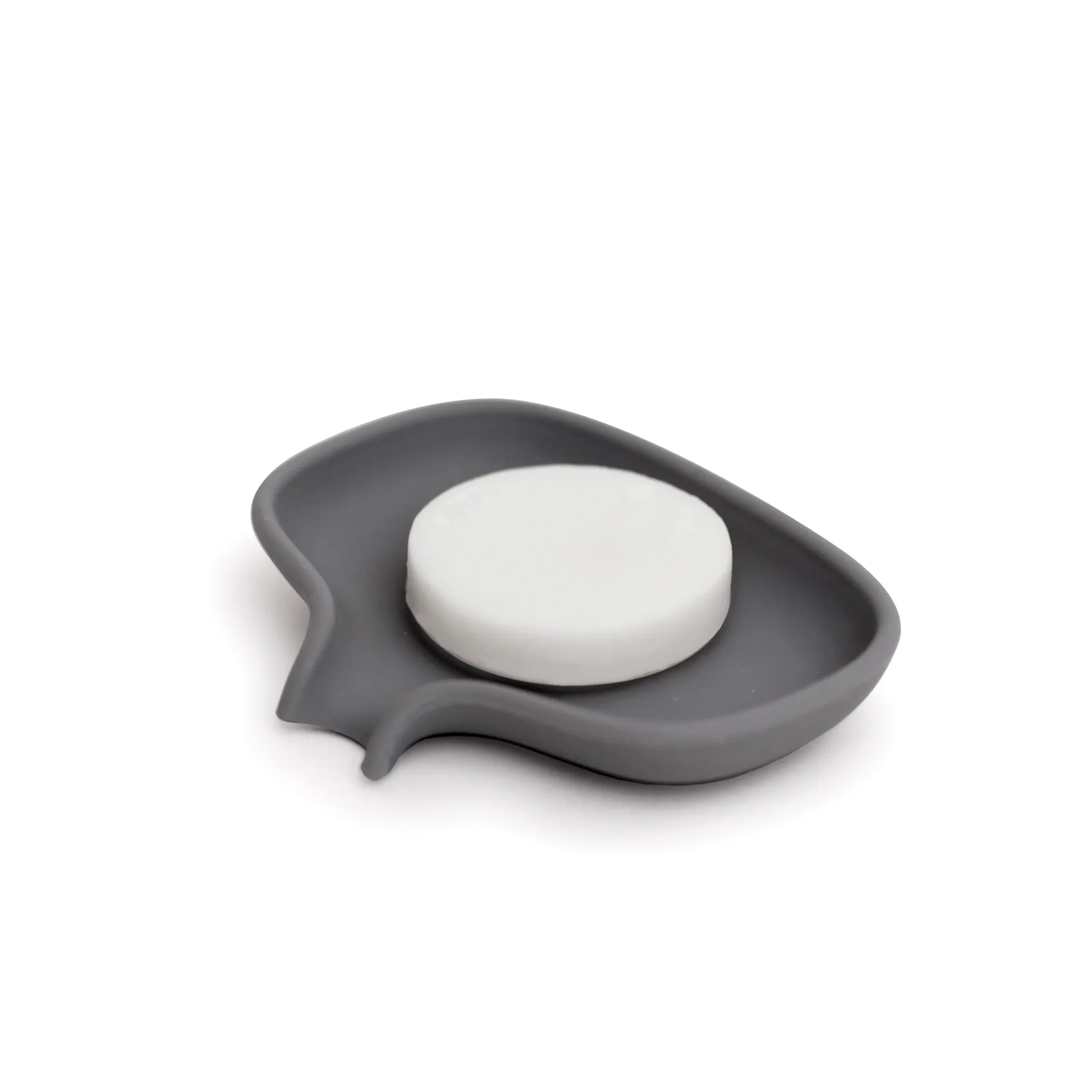 Soap dish with drainage spout silicone, Grafite grey Bosign