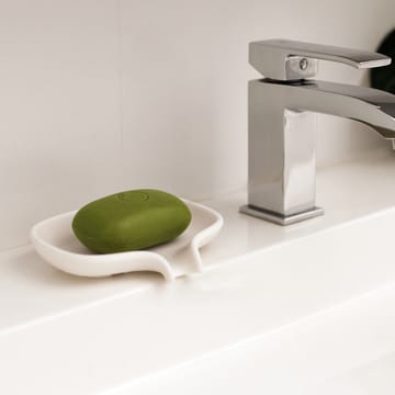 Soap dish with drainage spout silicone - white - Bosign