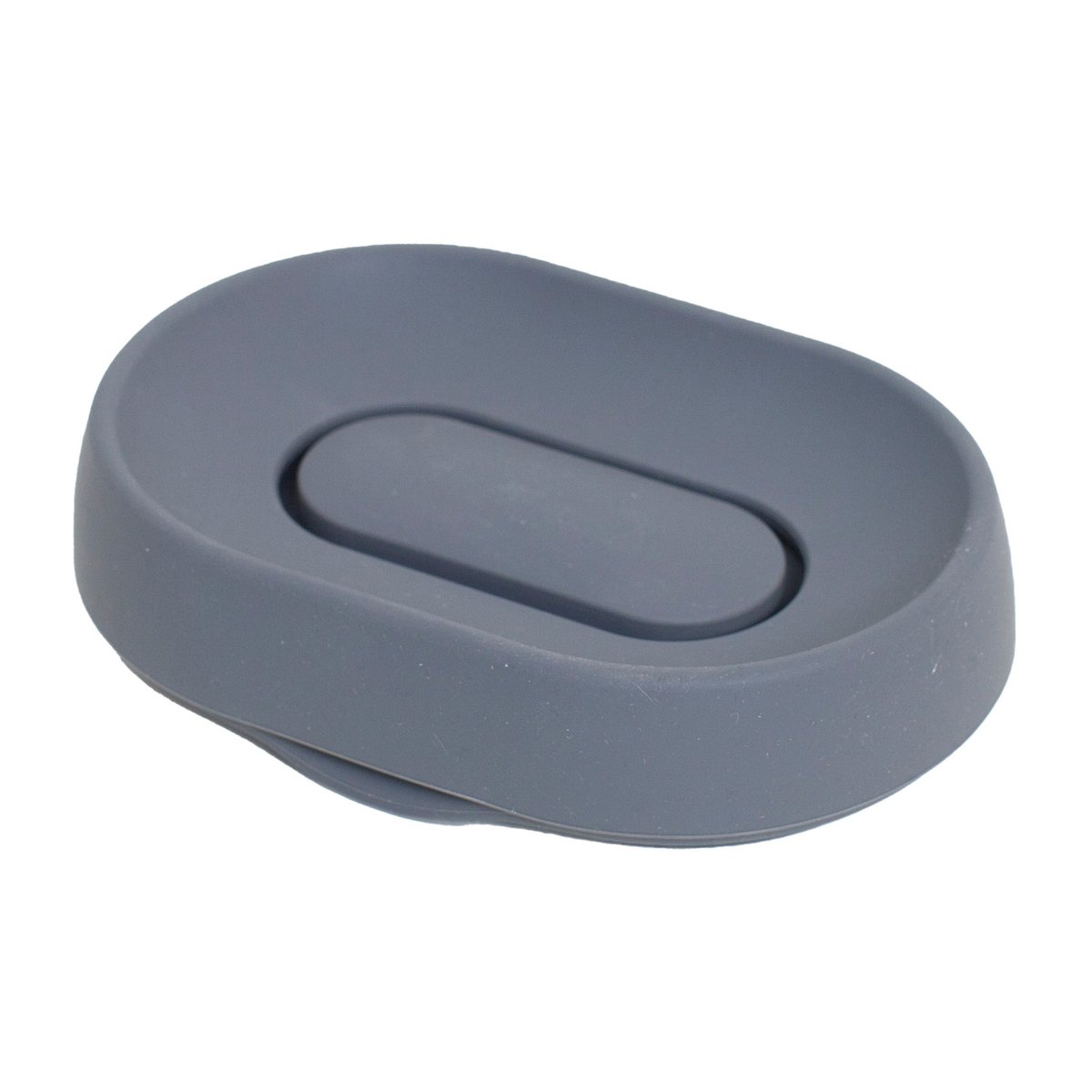 Bosign Soap tray with concealed drain spout in silicone - large Graphite