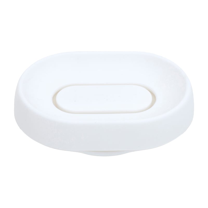 Bosign Soap tray with concealed drain spout in silicone - large White