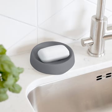 Soap tray with concealed drain spout in silicone - medium - Graphite - Bosign