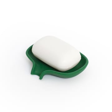Soap tray with concealed drain spout in silicone - small 8.5x10.8 - Dark green - Bosign