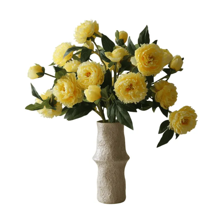 Artificial peony bouquet - Large, yellow 7 pcs - Botané