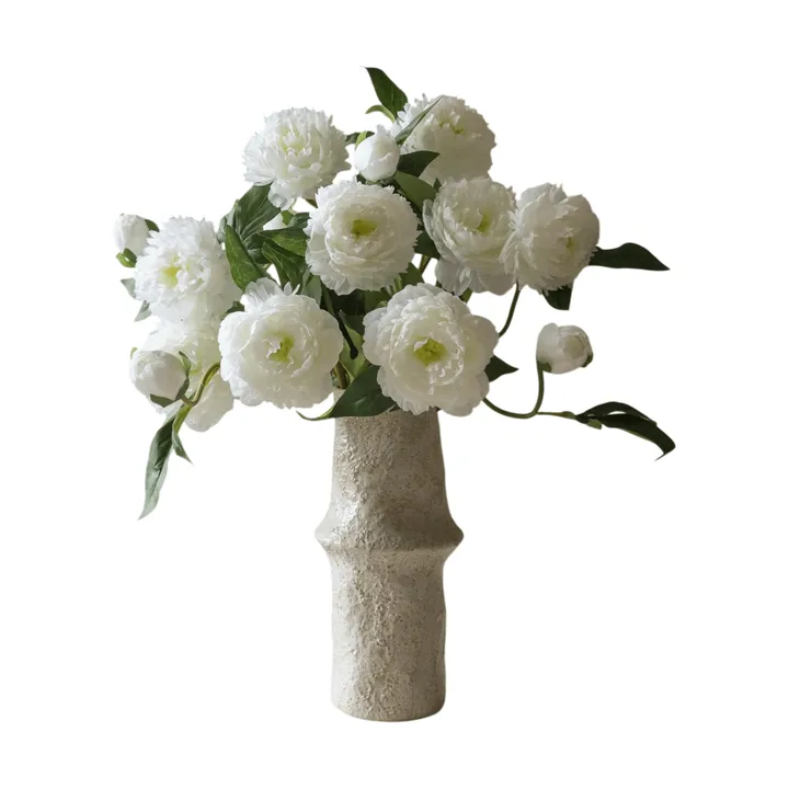 Artificial peony bouquet - Medium, white 5 pcs - Botané