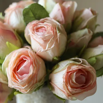 Artificial rose bouquet - Mini, light pink 10 pcs - Botané