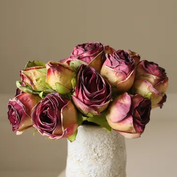 Artificial rose bouquet - Mini, red 10 pcs - Botané