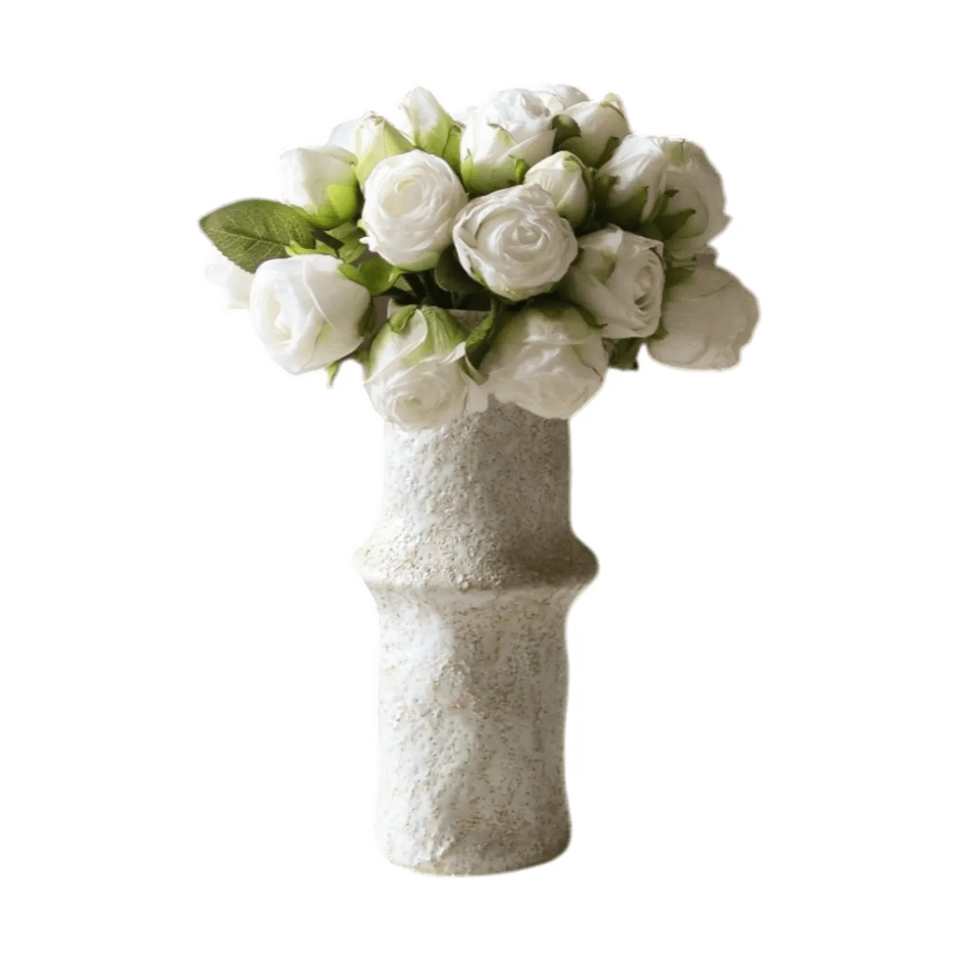 Artificial rose bouquet, Mini, white 10 pcs Botané
