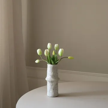 Artificial tulip bouquet - White, 10 pcs - Botané