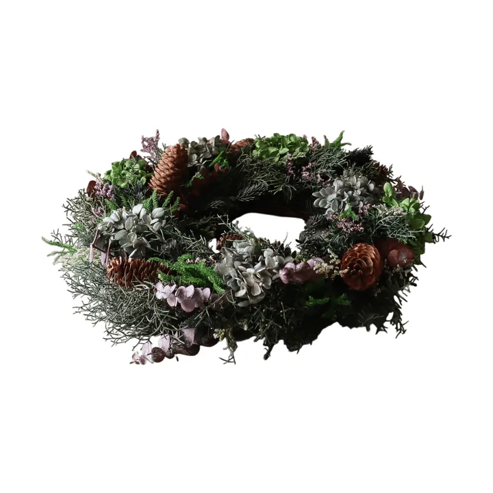 Botanical Forest Wreath wreath - Hydrangea-eucalyptus-pine branches-cones, Ø40 cm - Botané