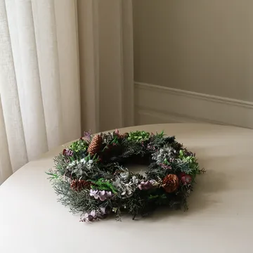 Botanical Forest Wreath wreath - Hydrangea-eucalyptus-pine branches-cones, Ø40 cm - Botané