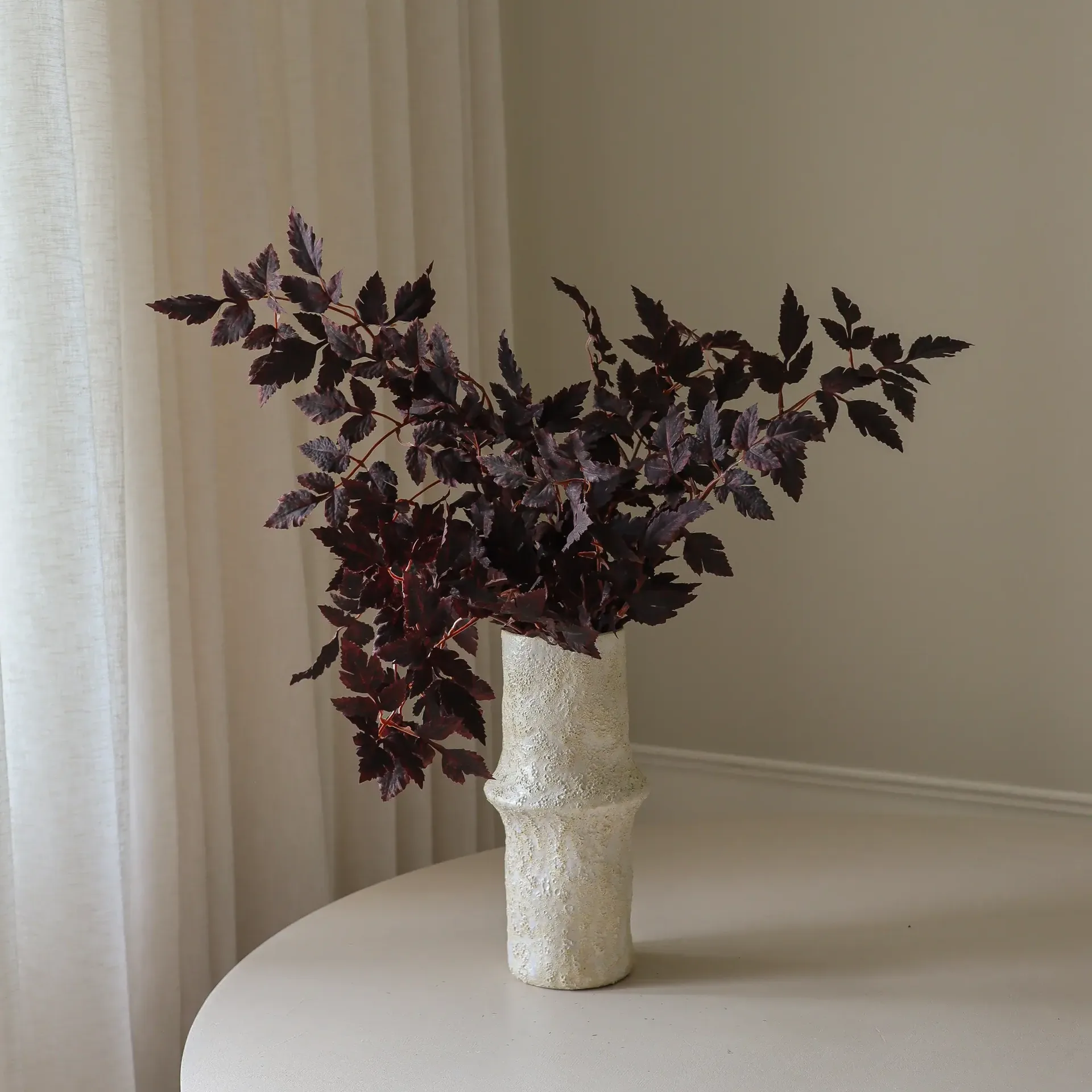 Burgundy Plum Leaves artificial bouquet, Red, 85 cm, 1 pc Botané