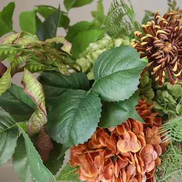 Cedar Grove artificial bouquet - Hydrangea–semi-cactus dahlia–calla, 90 cm, 14 pcs - Botané