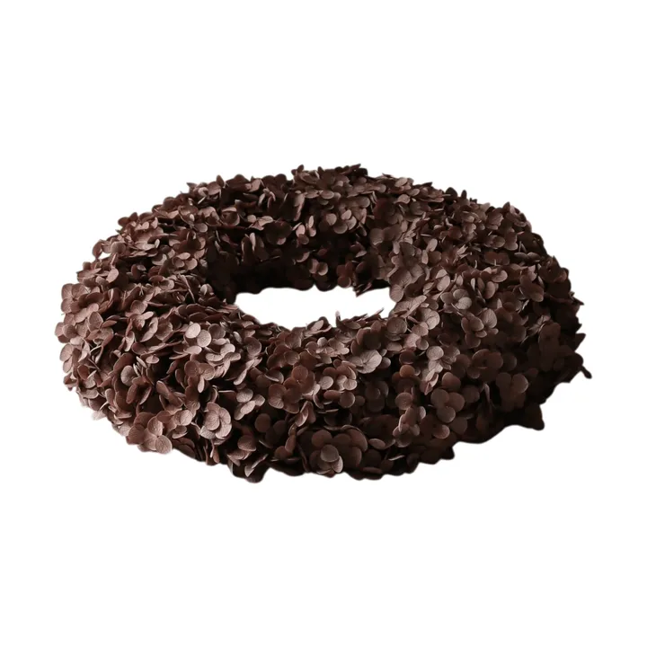 Hortensia Wreath flower wreath - Brown, 40 cm - Botané