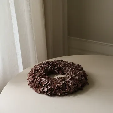Hortensia Wreath flower wreath - Brown, 40 cm - Botané