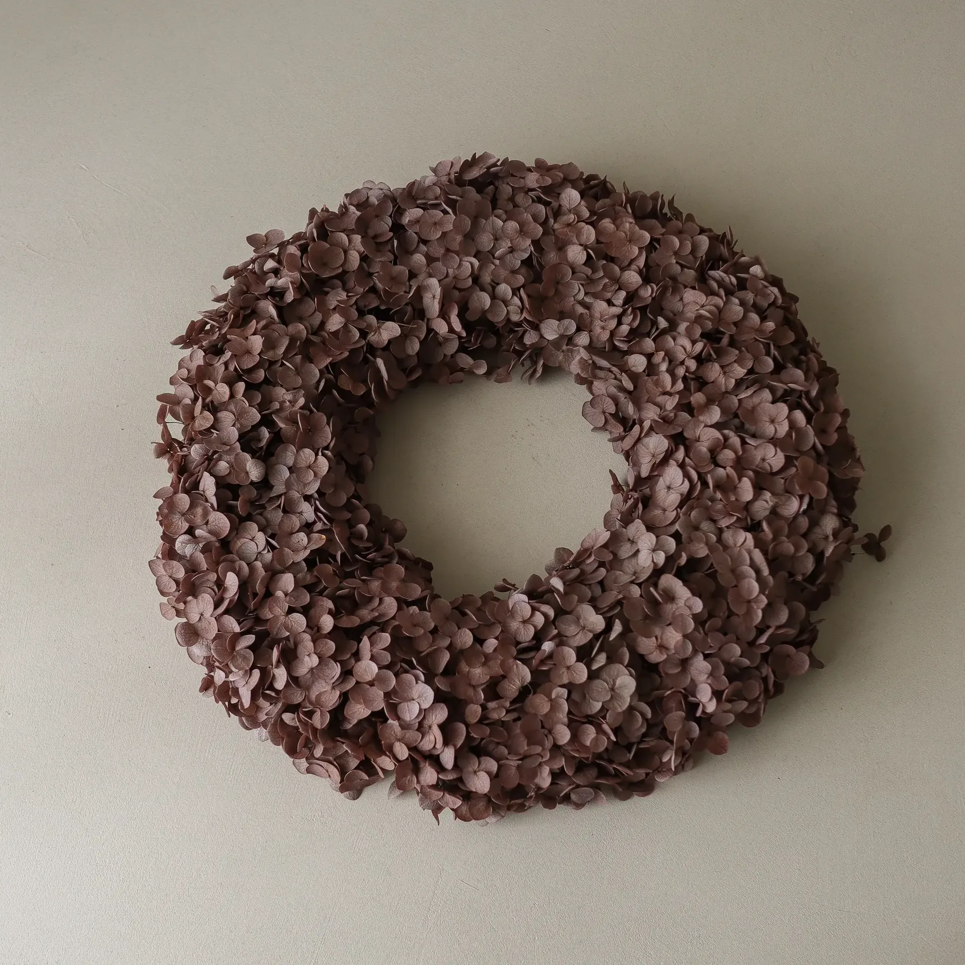 Hortensia Wreath flower wreath, Brown, 40 cm Botané