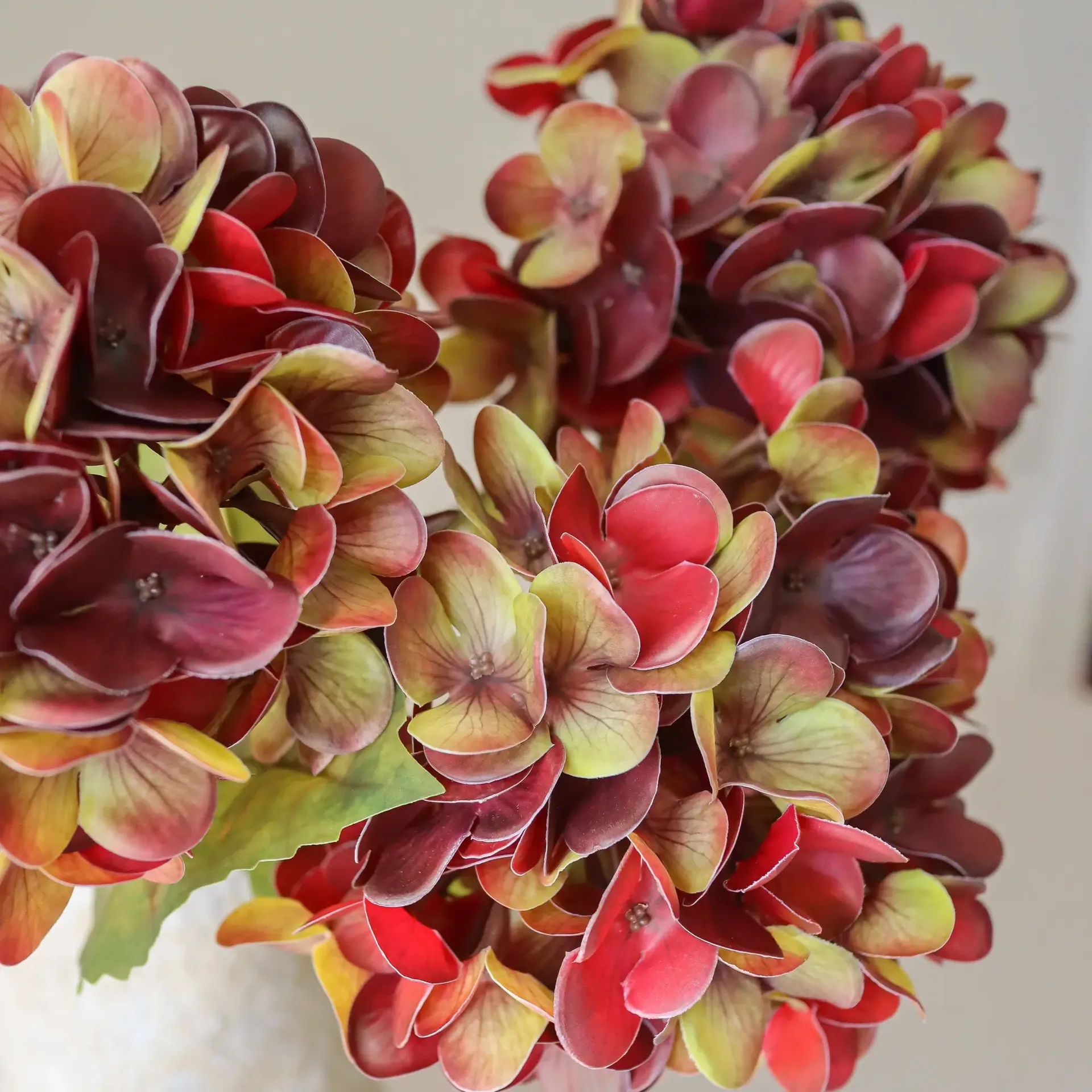 Hydrangea artificial bouquet, Deep burgundy, 60 cm, 6 pcs Botané