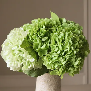 Hydrangea artificial bouquet - Green, 7 pcs - Botané