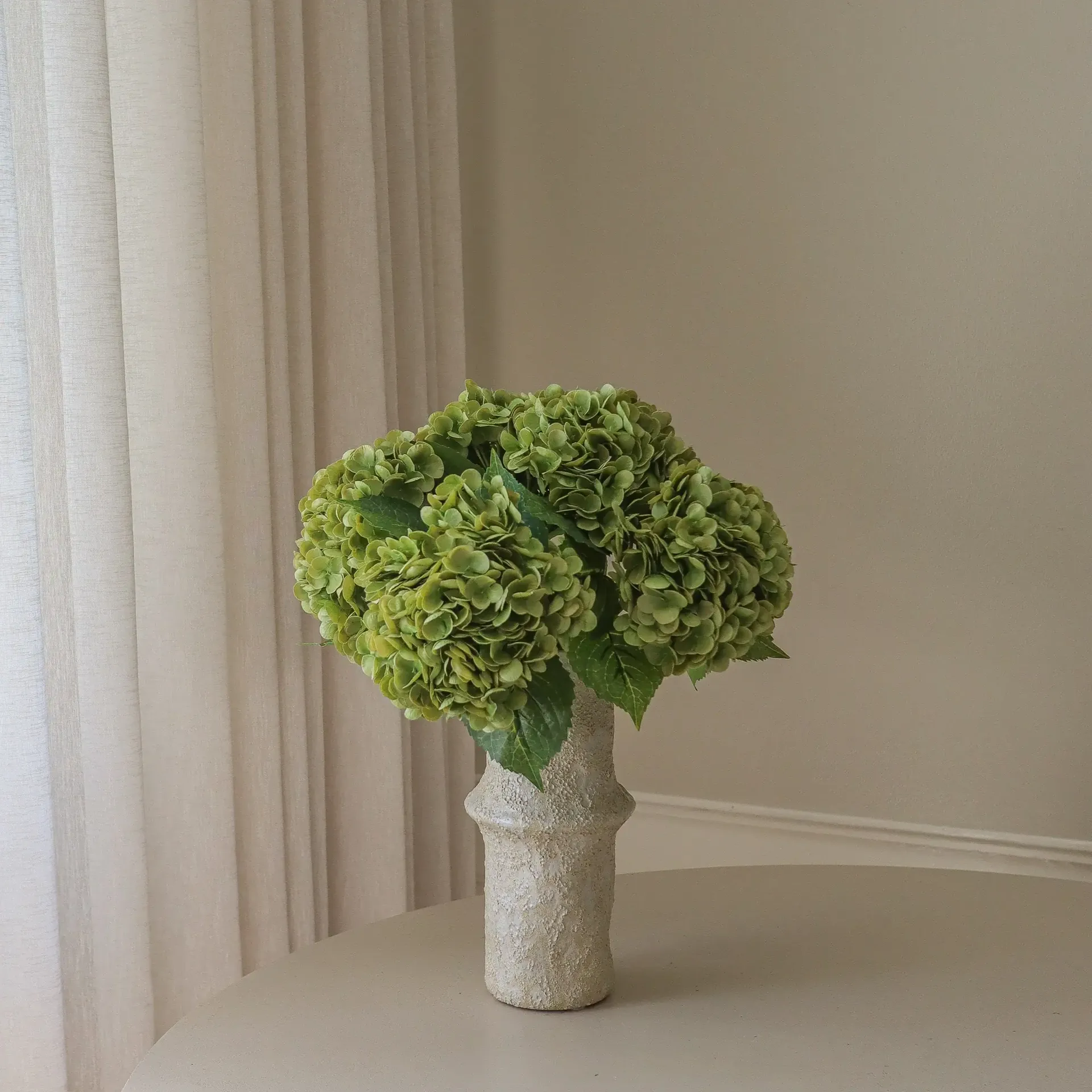 Hydrangea artificial bouquet, Moss green, 51 cm, 6 pcs Botané