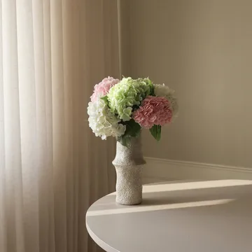 Hydrangea artificial bouquet - Pink-white-green, 7 pcs - Botané