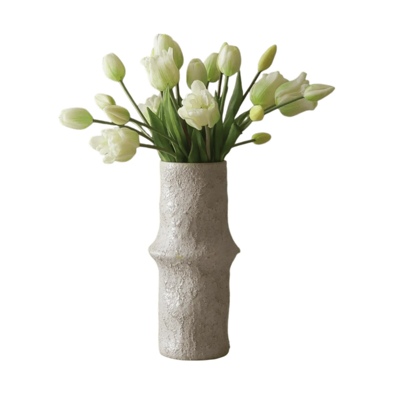 Mixed artificial tulip bouquet, White, 20 pcs Botané