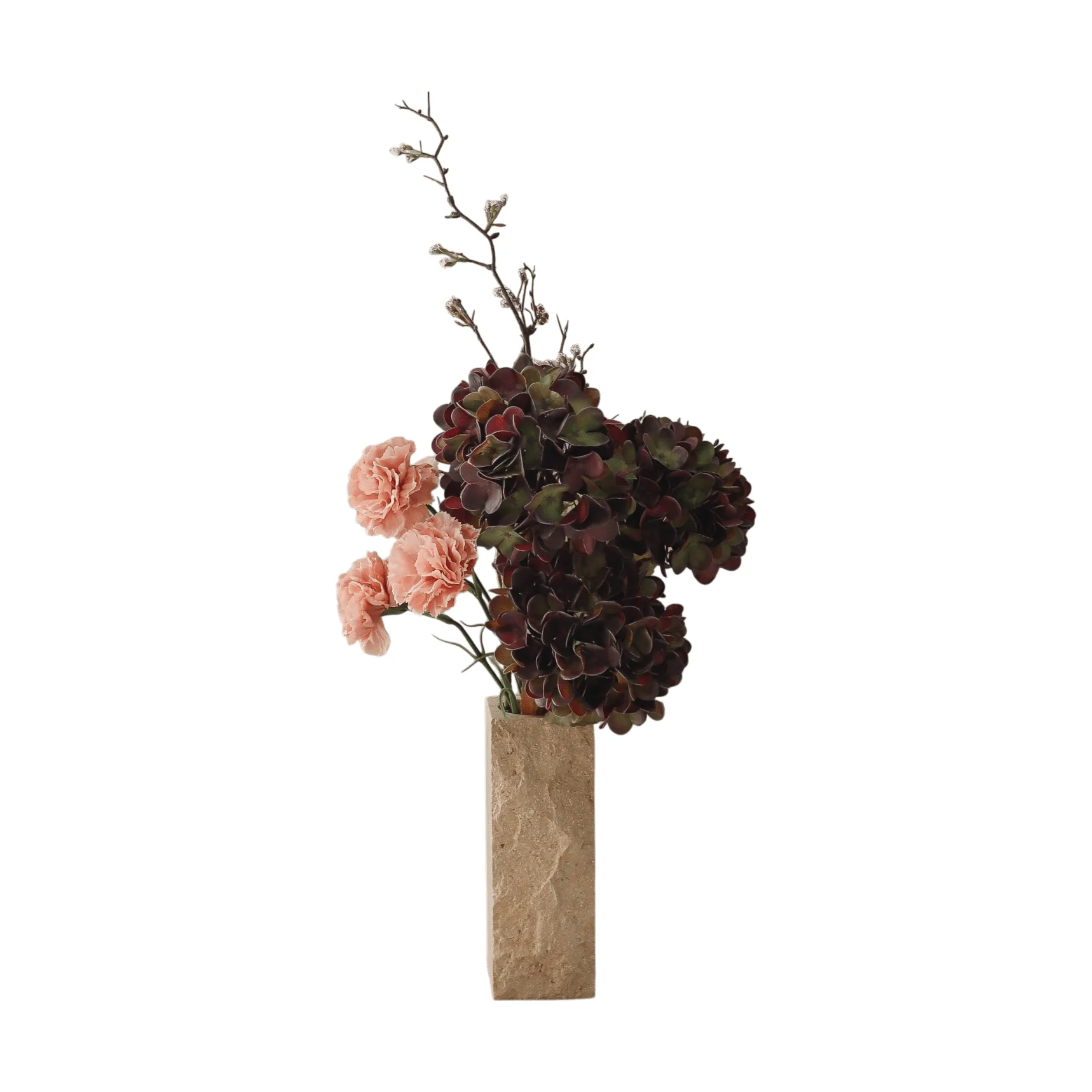 Moody blush artificial bouquet, Hydrangea, carnation, spray, 97 cm Botané