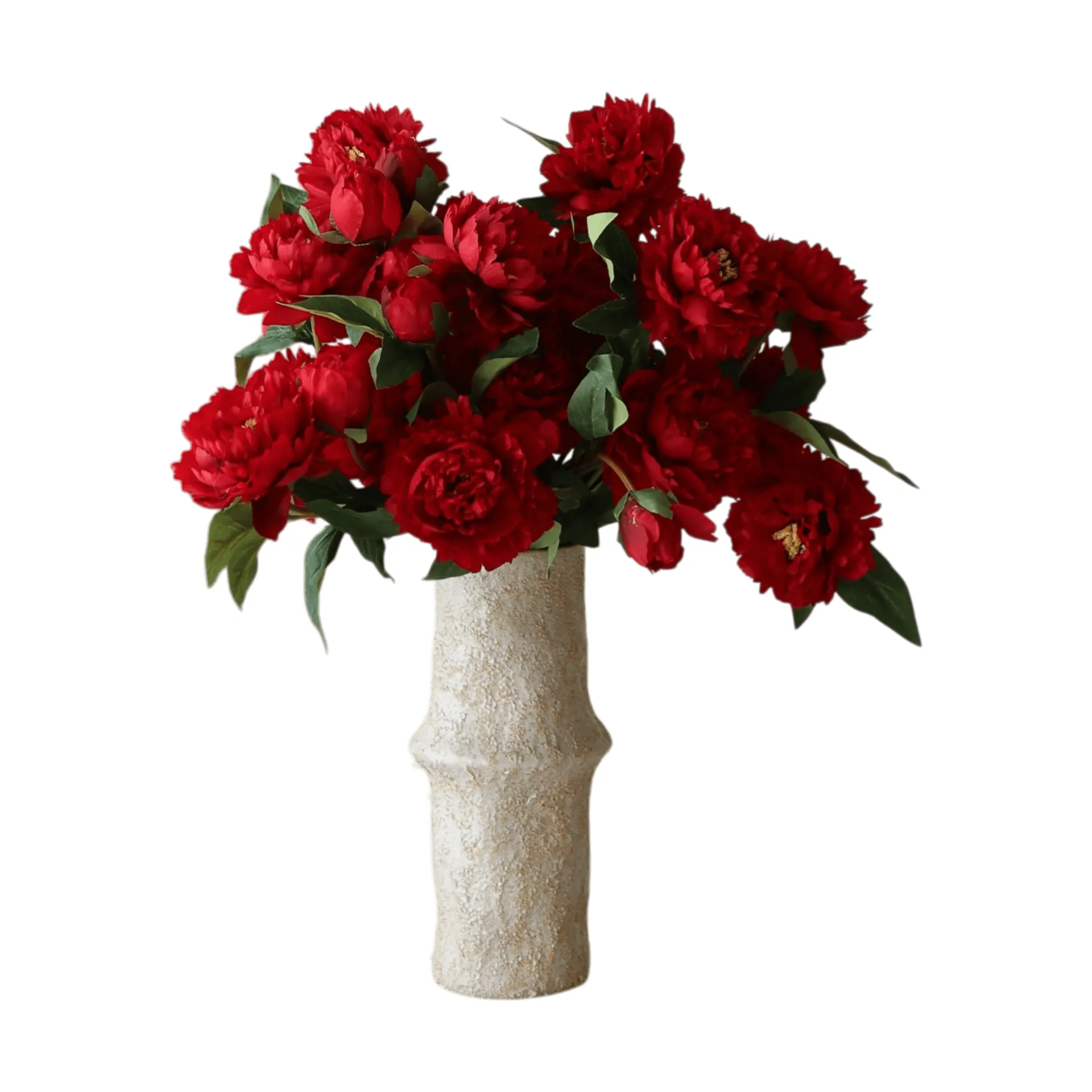 Peony artificial bouquet, Large, red 7 pcs Botané