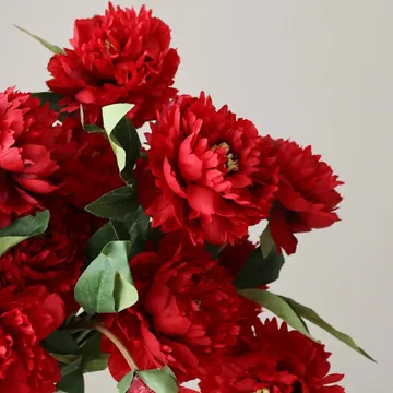 Peony artificial bouquet - Large, red 7 pcs - Botané