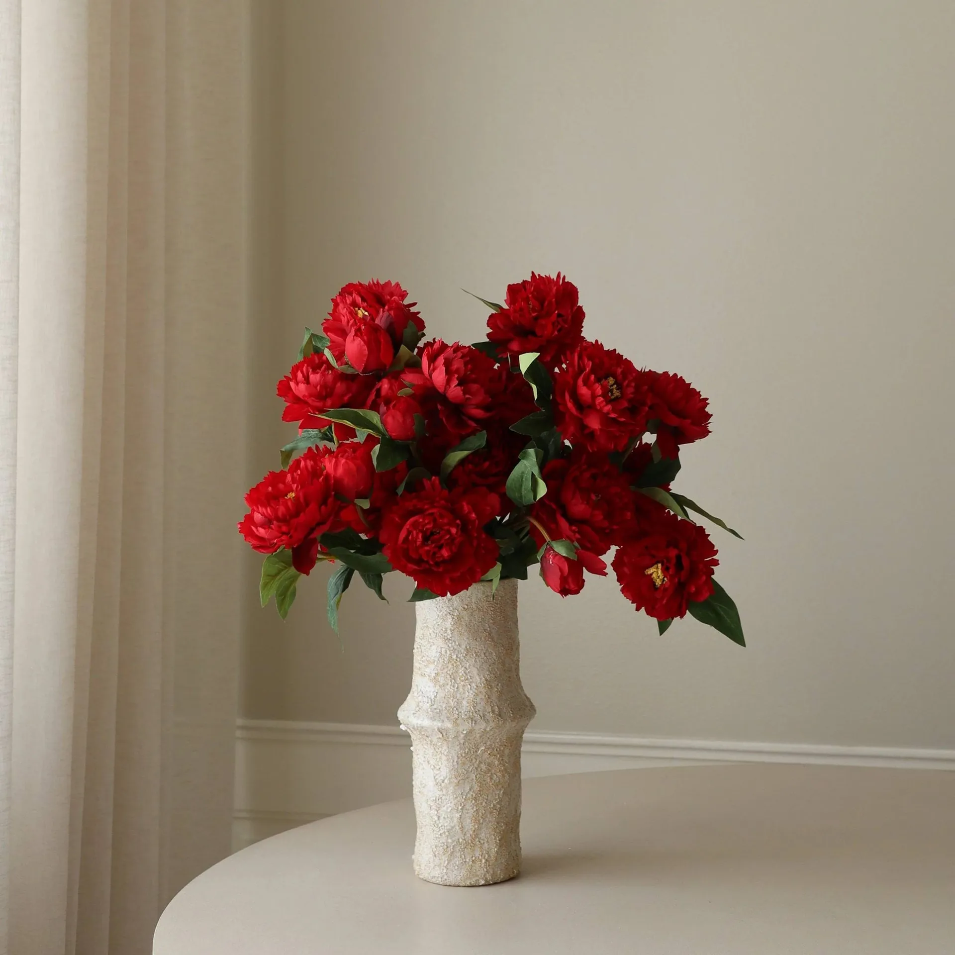Peony artificial bouquet, Large, red 7 pcs Botané