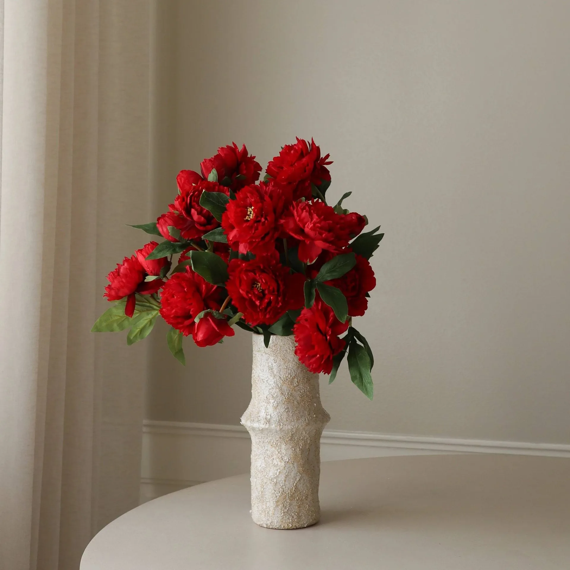 Peony artificial bouquet, Large, red 7 pcs Botané