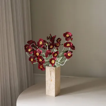 Poppy artificial bouquet - Burgundy, 56 cm, 10 pcs - Botané
