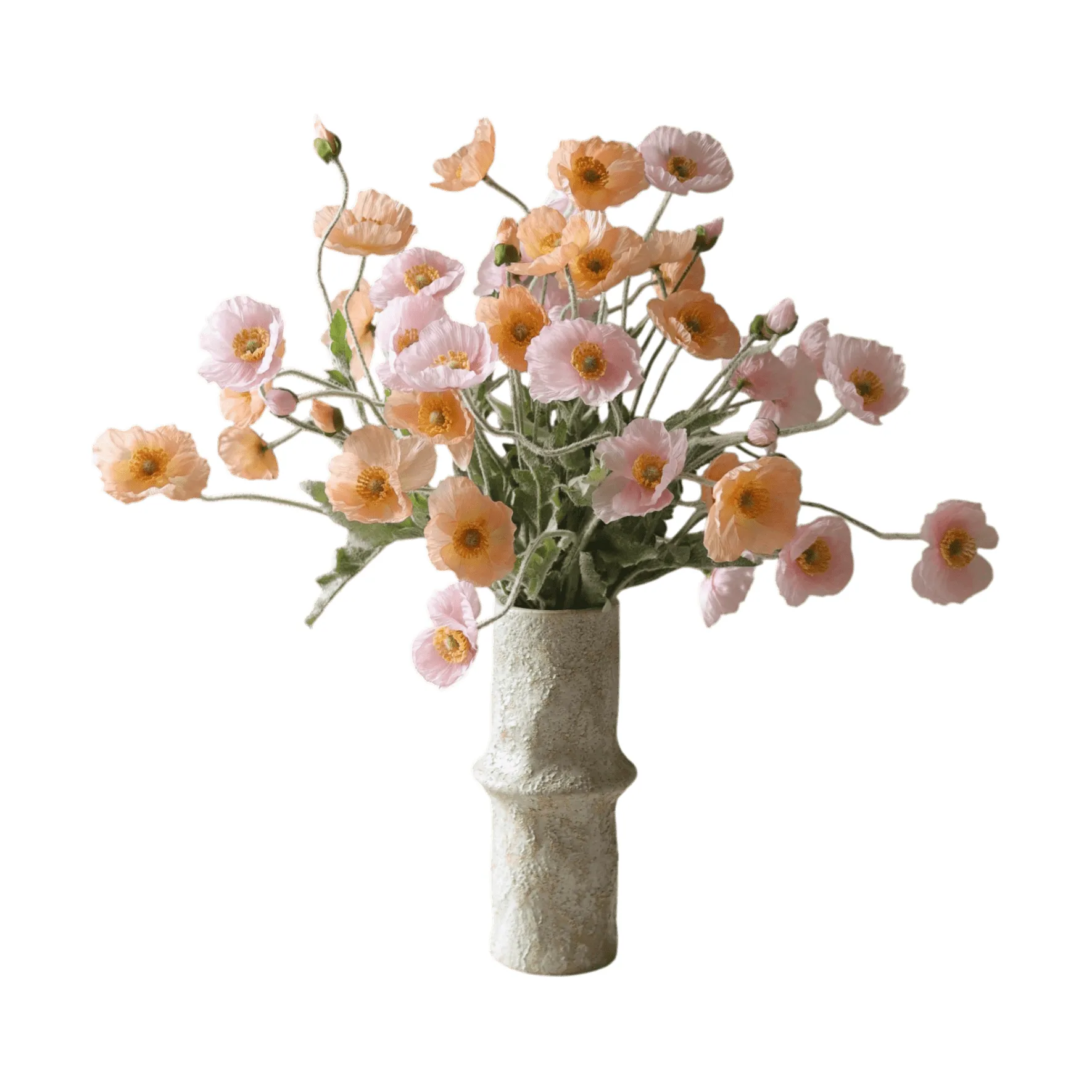 Poppy artificial bouquet, Sorbet Kisses, light pink-coral, 11 pcs Botané